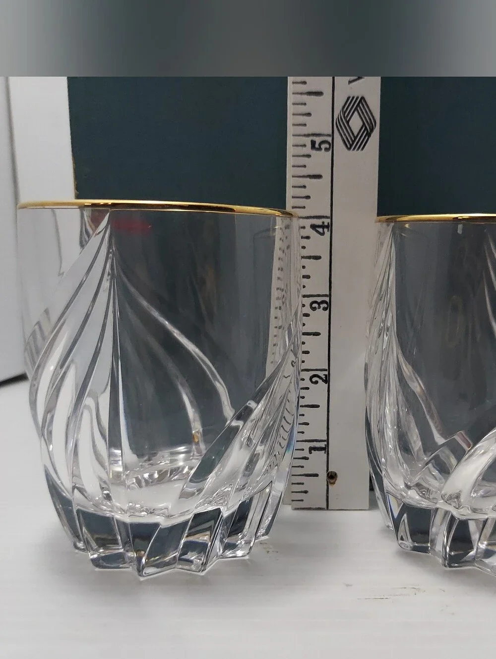 Lenox Clear Crystal Old Fashion Whiskey Glasses with Gold Rim (Set of 4)